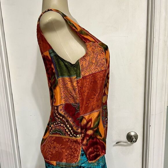 New York Studio Womens Small Multicolor Tank Top Sleeveless Bohemian Casual - Picture 5 of 10